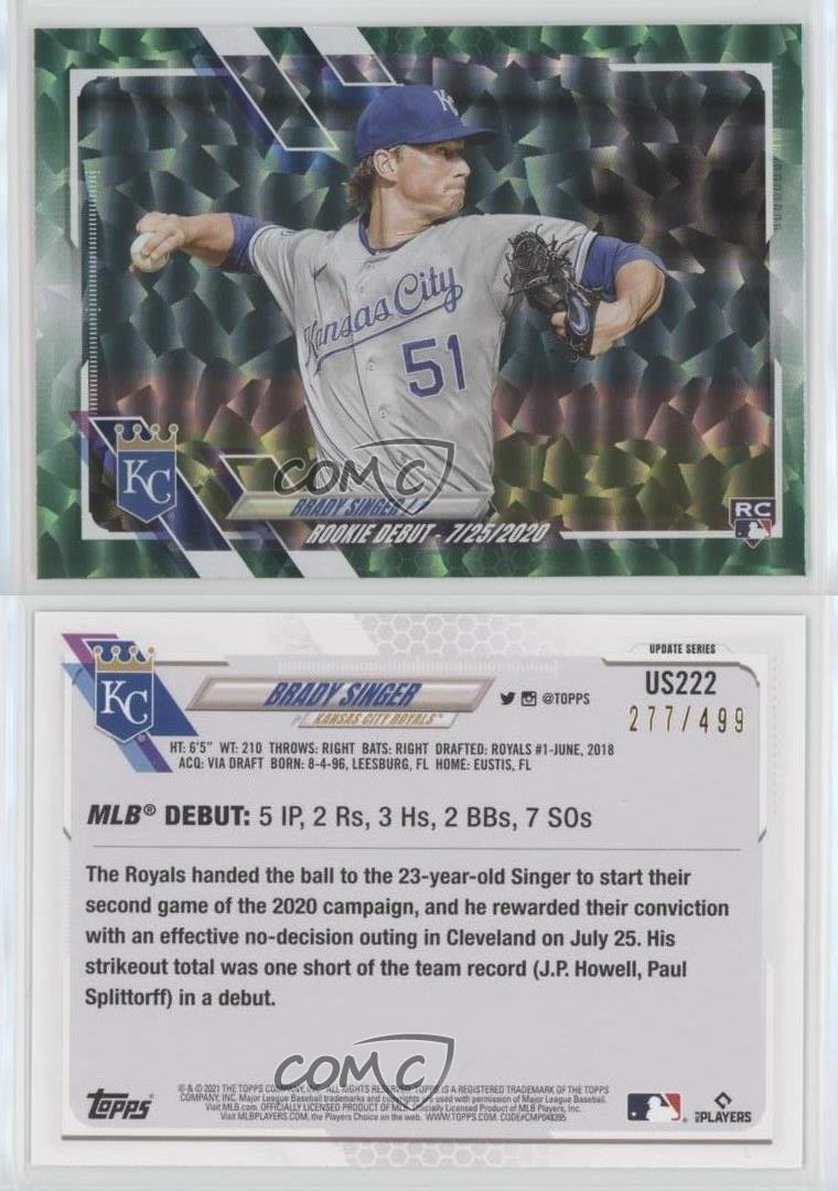 2021 Topps Update Brady Singer RC Foil Kansas City Royals Rookie Debut  #US222