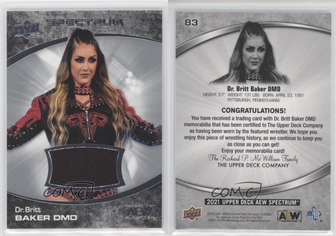 2021 Upper Deck AEW Spectrum Memorabilia Dr Britt Baker #83 Rookie RC