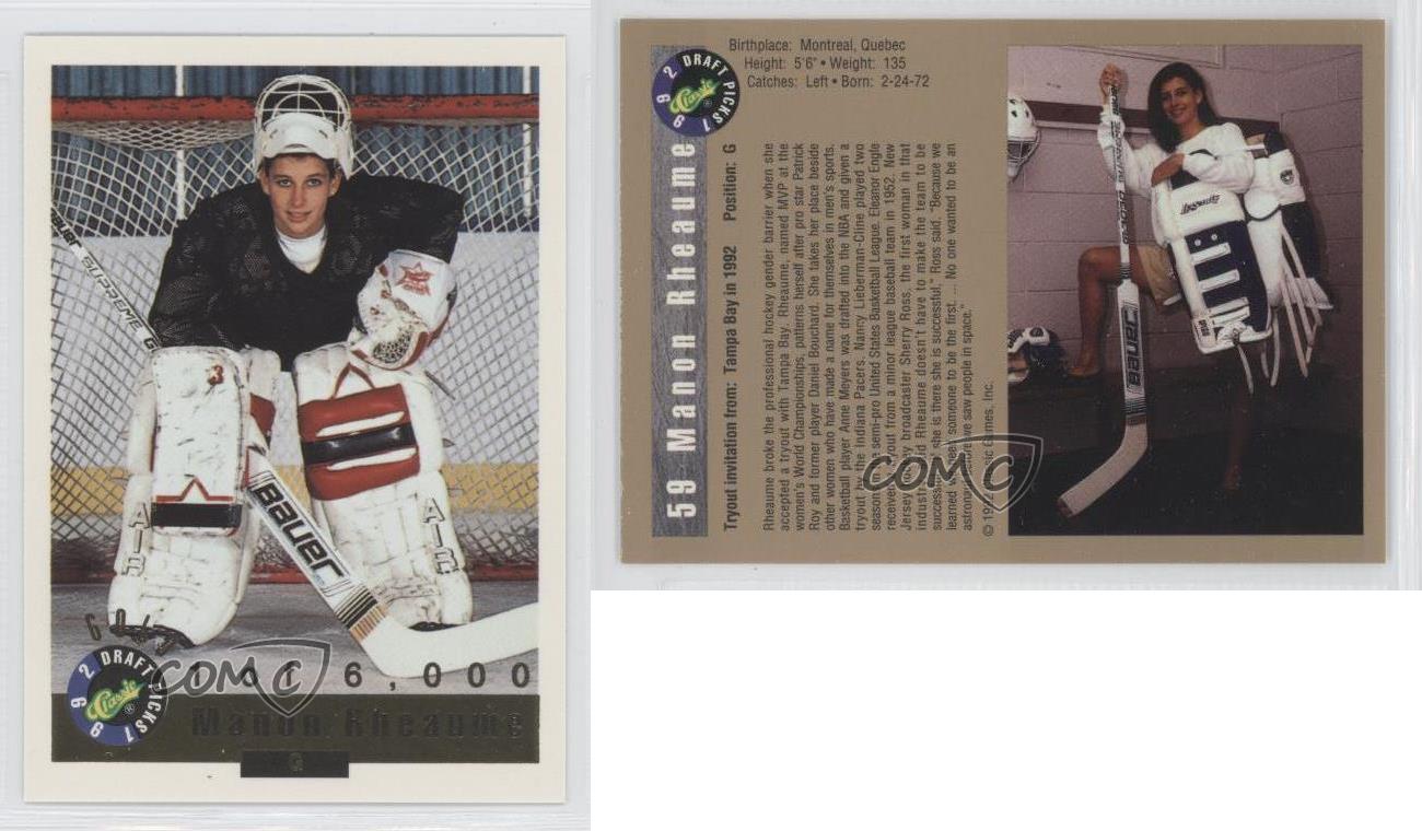 199293 Classic Draft Picks Gold 59 Manon Rheaume Rookie Hockey Card eBay
