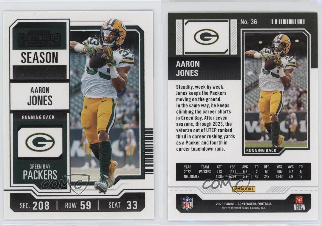 2023 Panini Contenders Season Ticket Retail Aaron Jones #36