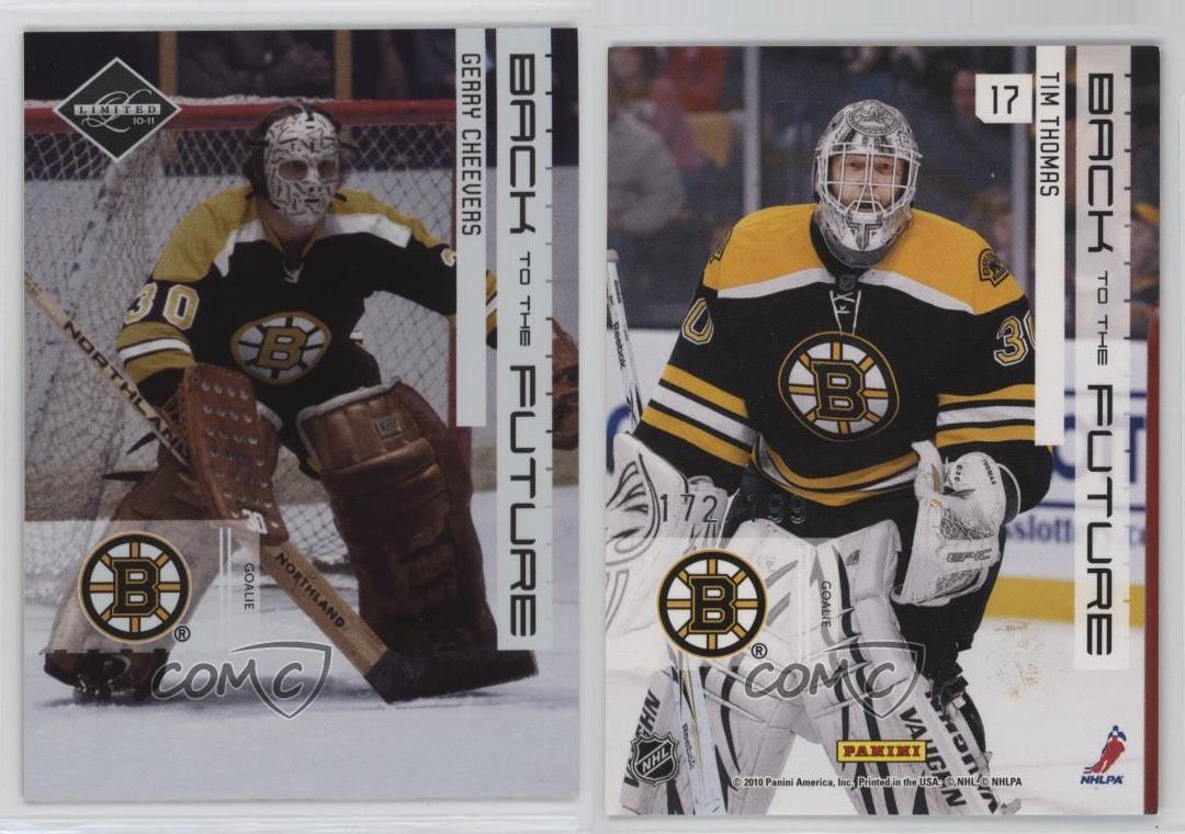 2010-11 Limited Back to the Future /199 Tim Thomas Gerry Cheevers #17 HOF