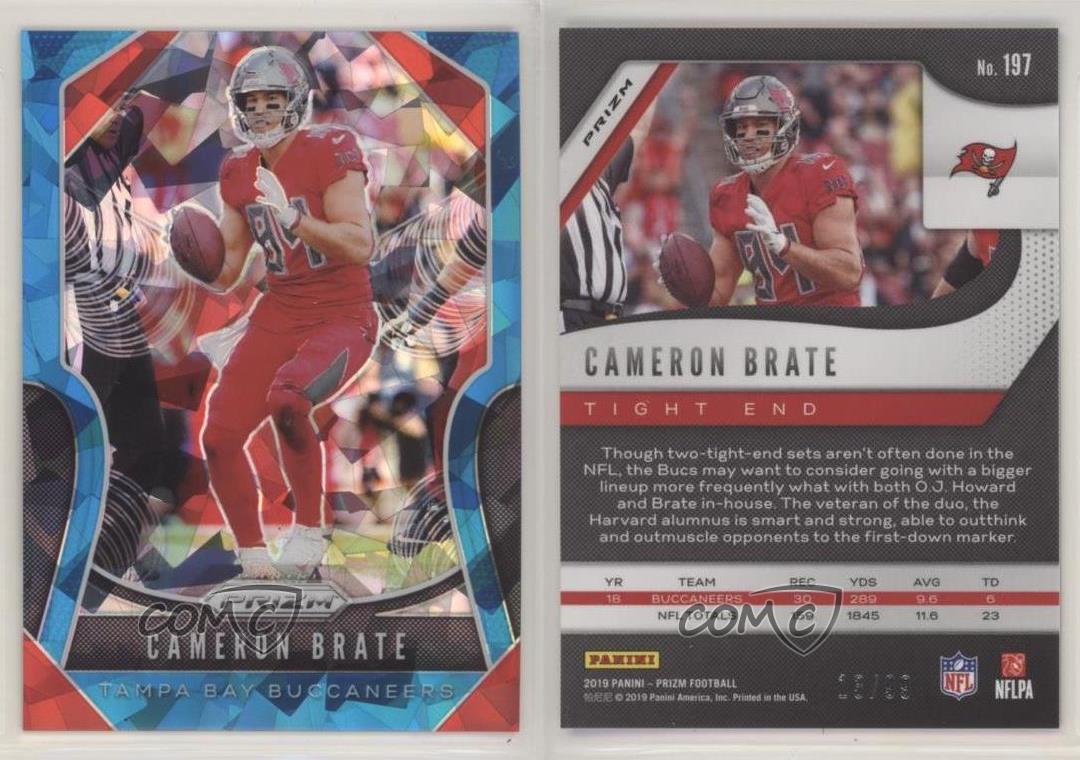 2019 Panini Prizm Blue Ice Prizm /99 Cameron Brate #197 - Picture 3 of 4