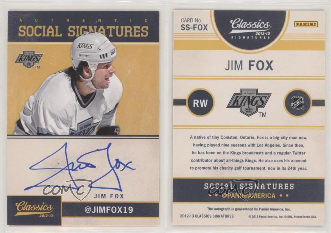 2012-13 Panini Classics Signatures Social Signatures Jim Fox #SS-FOX Auto - Picture 4 of 4
