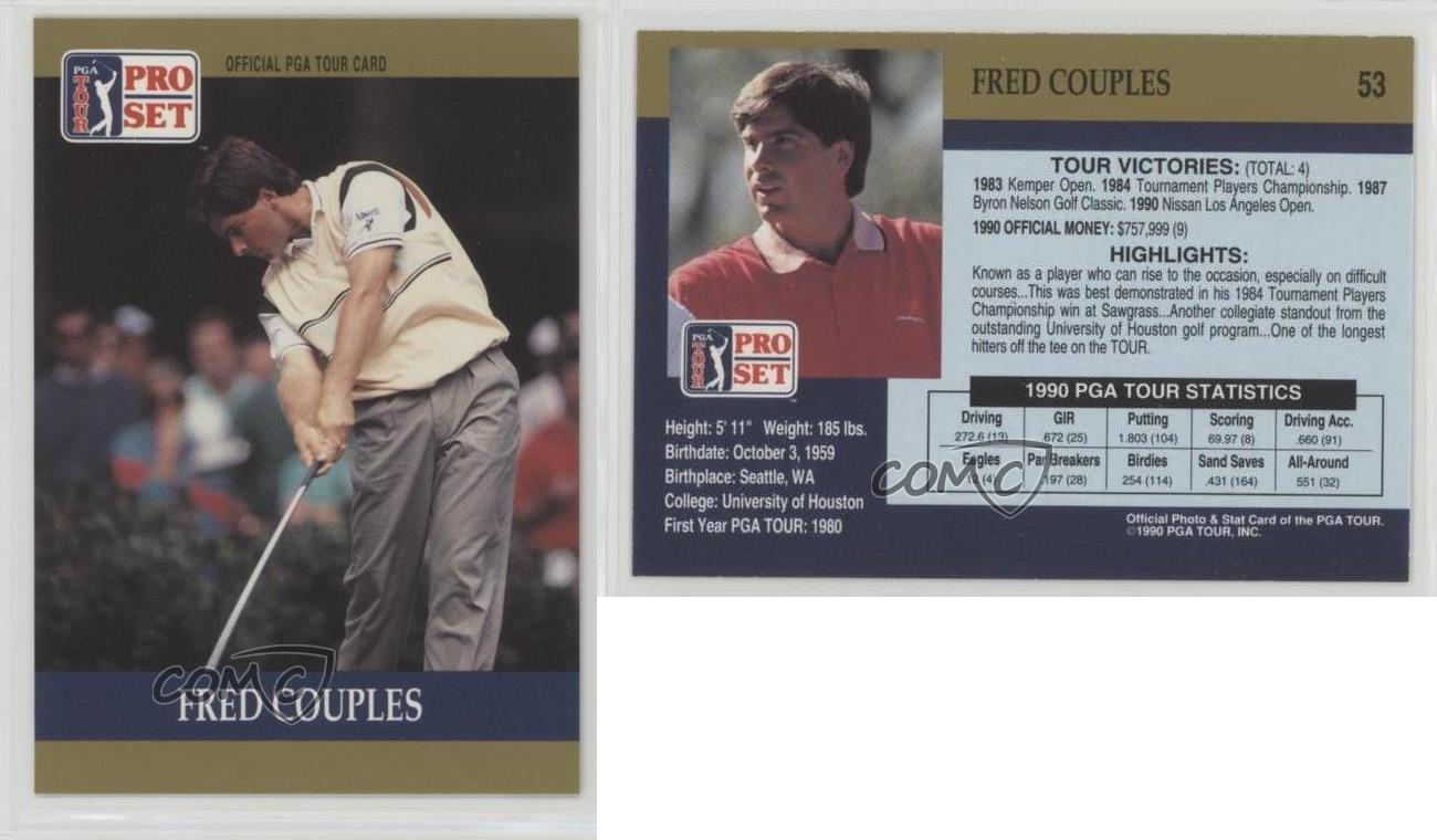 1990 pga tour pro set cards value