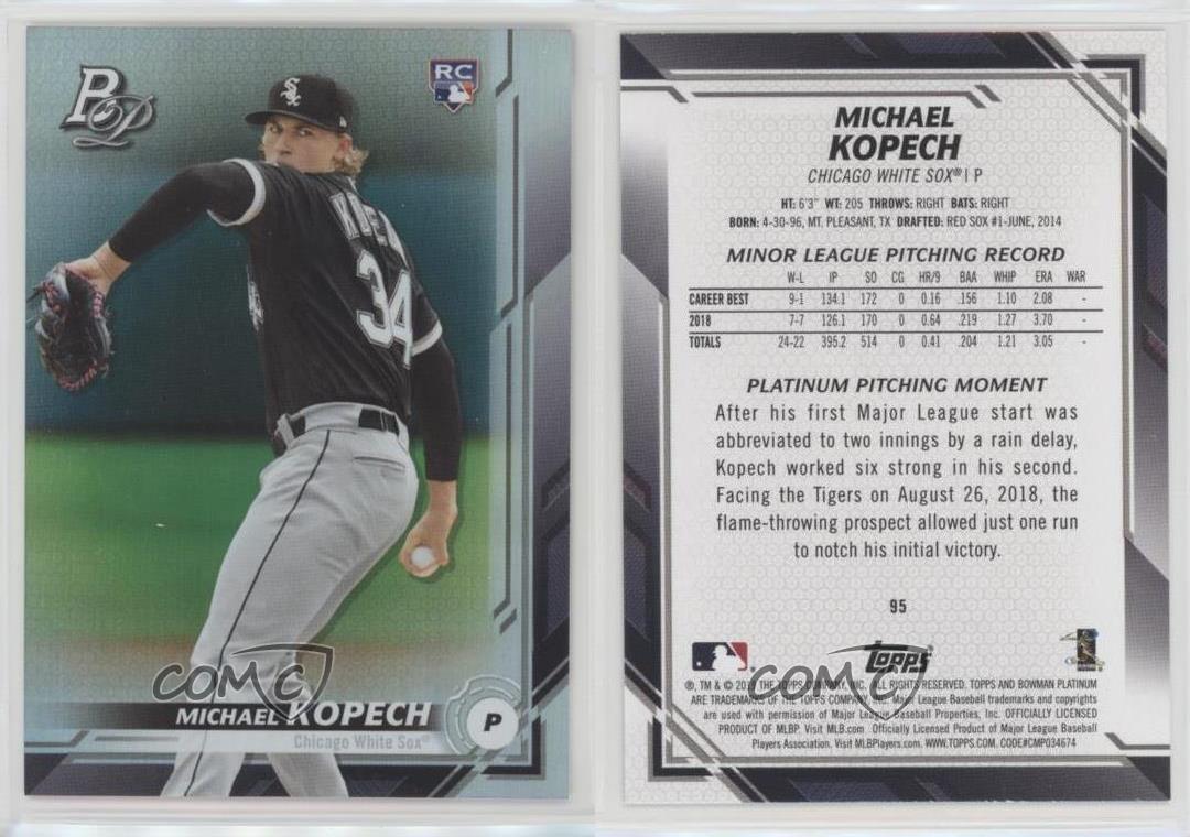 Michael Kopech 2019 Bowman Platinum Rookie Card No 95 (White Sox)