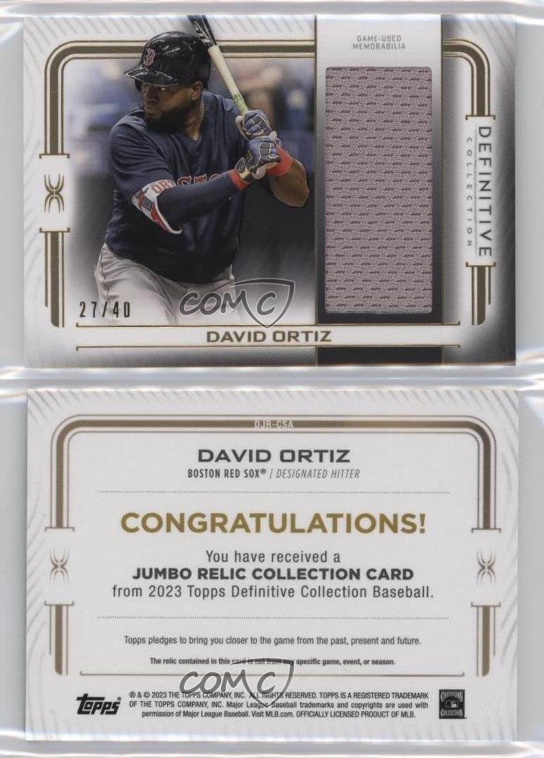 2023 Topps Definitive Collection Jumbo Relic /40 David Ortiz #DJR-CSA HOF - Picture 3 of 3