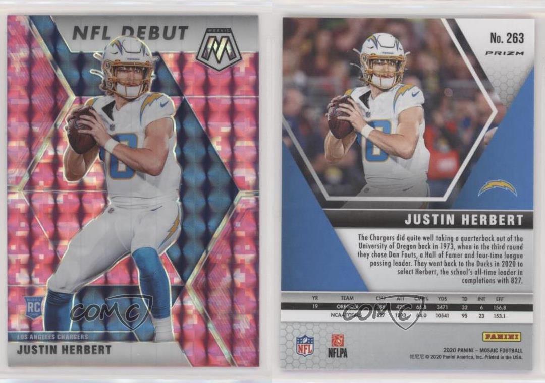 2020 Panini Mosaic NFL Debut Camo Pink Prizm Justin Herbert #263 Rookie RC | eBay
