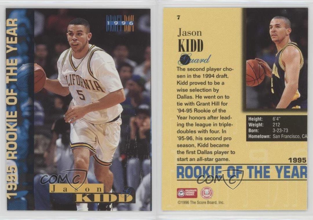 1996 Score Board Draft Day - [Base] #7 - Jason Kidd