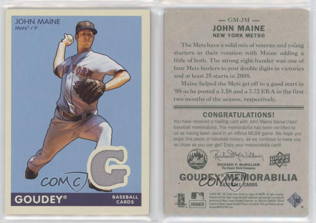 2009 Upper Deck Goudey Memorabilia John Maine #GM-JM