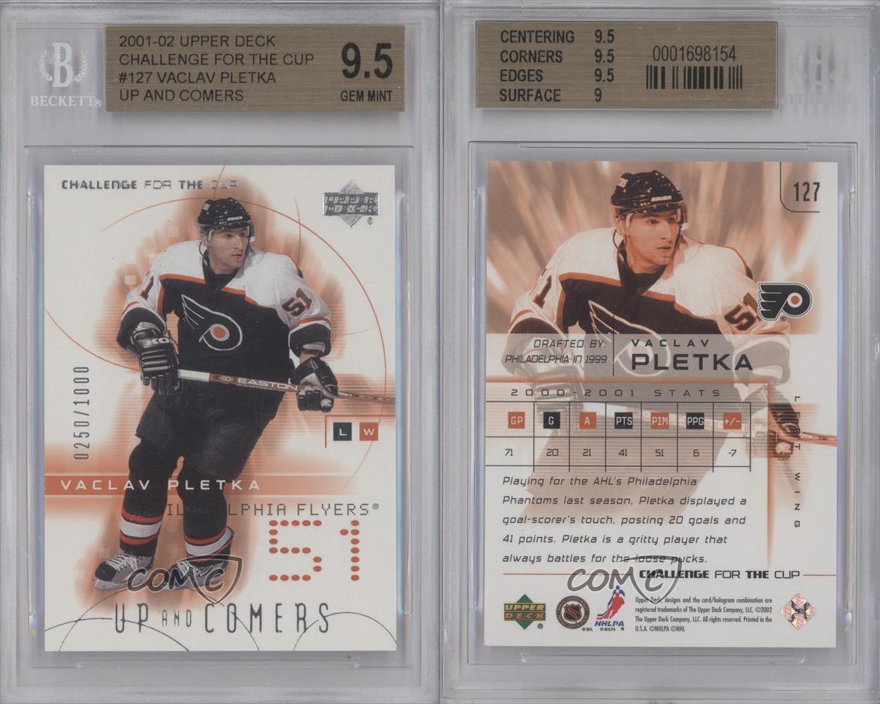 2001 Challenge for the Cup /1000 Vaclav Pletka #127 BGS 9.5 GEM MINT Rookie RC - Picture 4 of 4