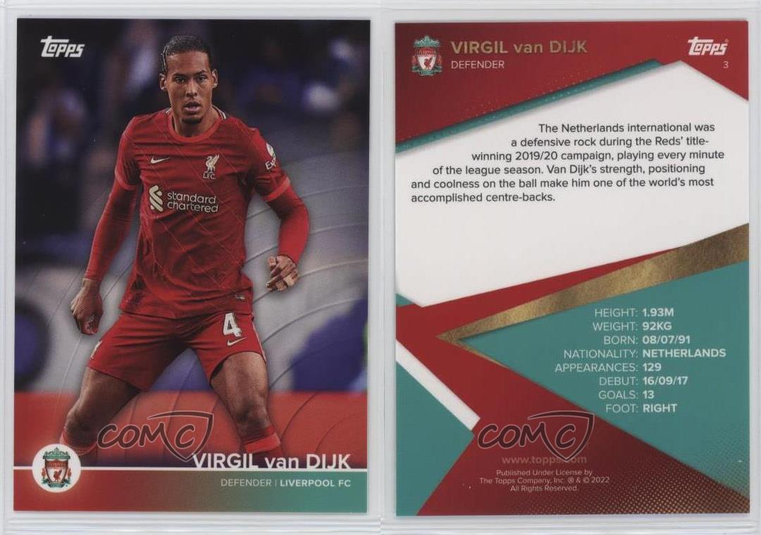 2021-22 Topps Liverpool Team Set Virgil Van Dijk #3