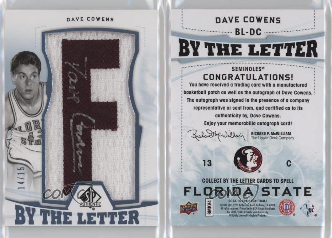 2013-14 SP Authentic By the Letter Auto /15 Dave Cowens #BL-DC Auto HOF - Picture 4 of 4