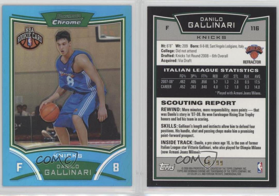 木造 NBA topps chrome ダニロガリナリ RC auto 2/5