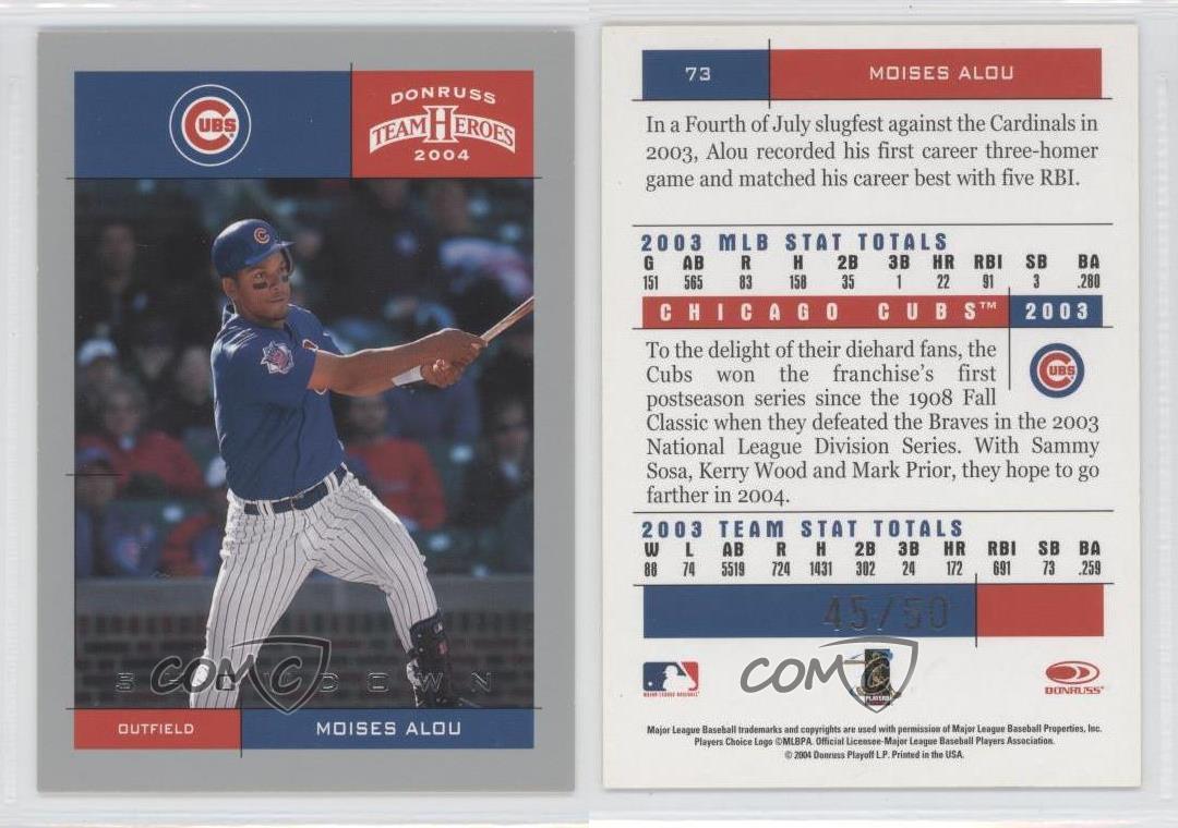 Donruss Team Heroes Showdown Silver 2004/50 Moisés Alou #73 - Imagen 3 de 3