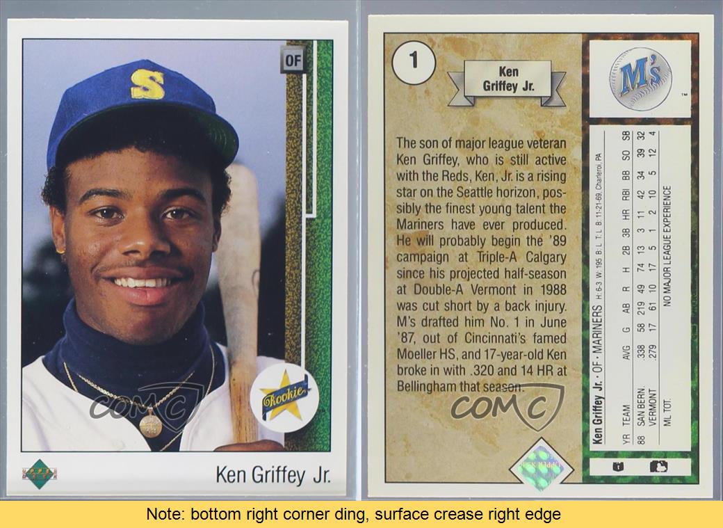 1989 Upper Deck 1 Ken Griffey Jr Seattle Mariners Jr. RC Rookie