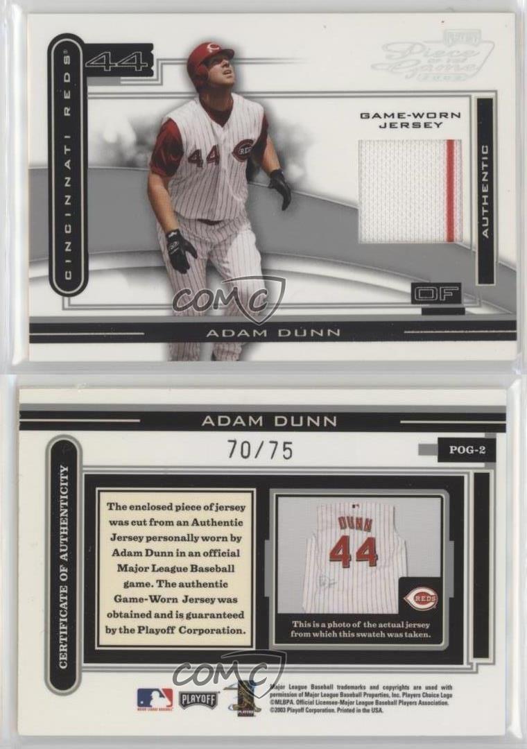 Adam Dunn 2003 Playoff Piece Of The Game #POG-2 Game-Worn Jersey