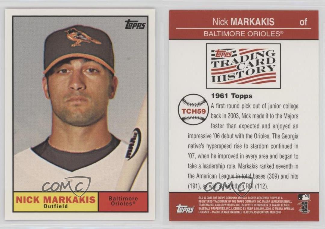 2008 Topps Trading Card History Nick Markakis #TCH59