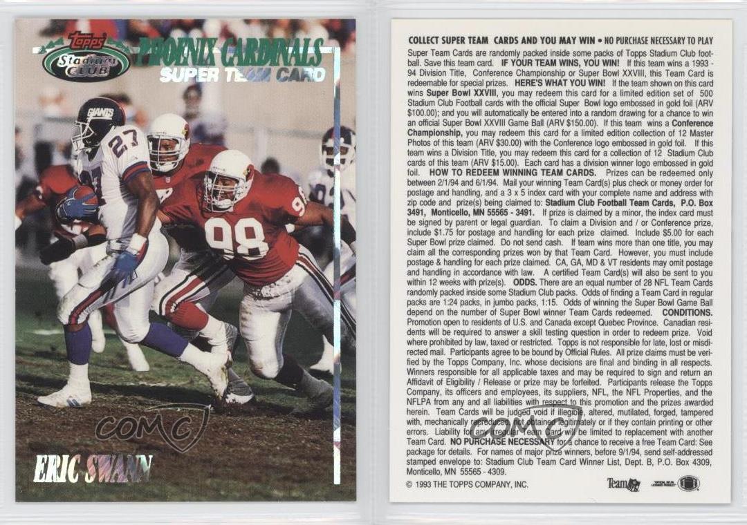 1993 Dallas Cowboys vs Arizona Cardinals Program Eric Swann 11/14/93 46937  PFB1