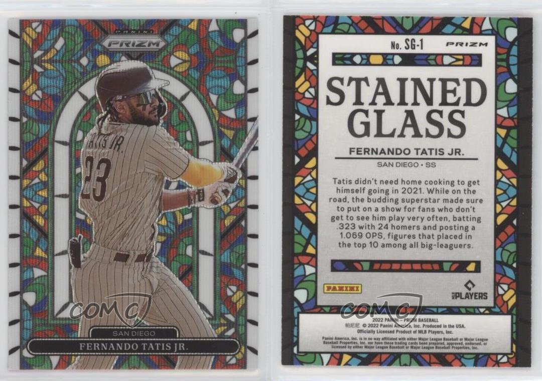 Fernando Tatis Jr RARE STAINED GLASS WHITE WAVE REFRACTOR PANINI