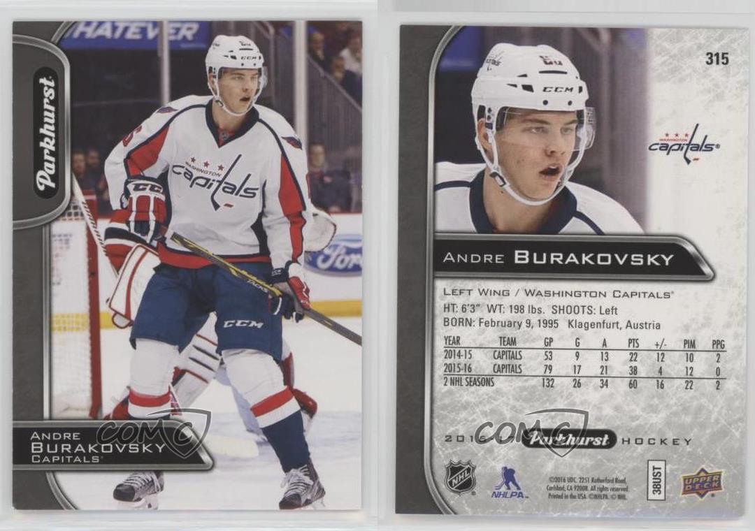  (CI) Andre Burakovsky Hockey Card 2016-17 Parkhurst (base) 315 Andre  Burakovsky : Collectibles & Fine Art