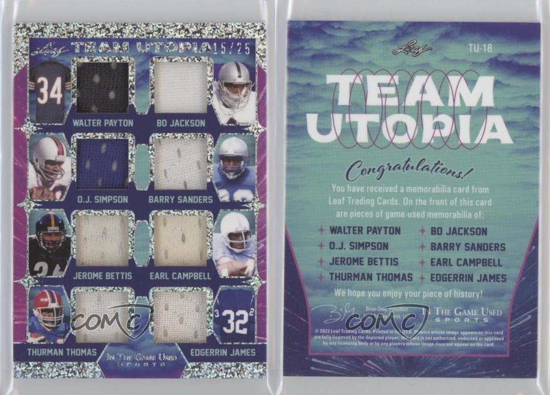 2022 Leaf ITG Used Sports Team Utopia Silver Pattern Walter Payton Bo Jackson