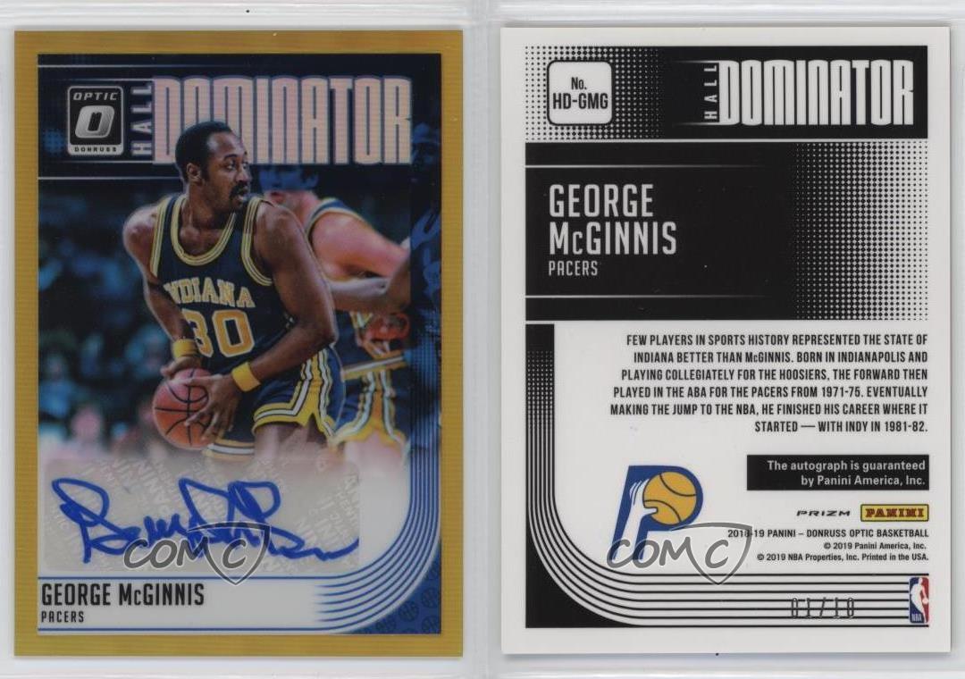 Donruss Optic Hall Dominator Signatures Gold Prizm 2018/10 George McGinnis automático - Imagen 3 de 3
