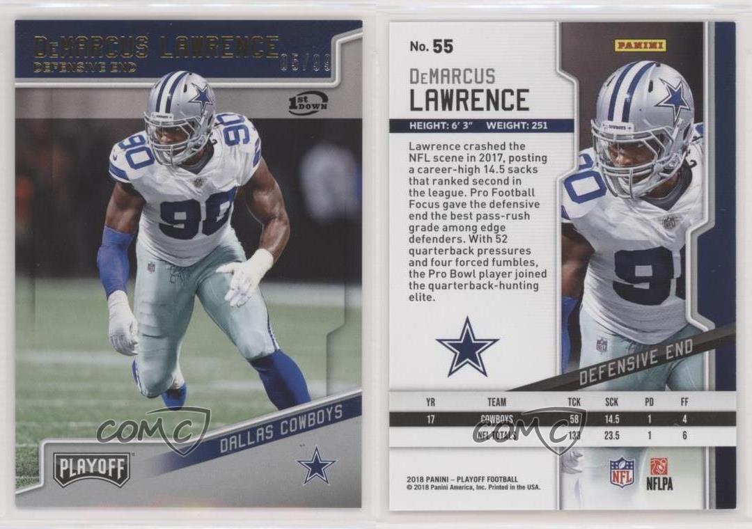 2018 Panini Playoff #55 DeMarcus Lawrence Dallas Cowboys