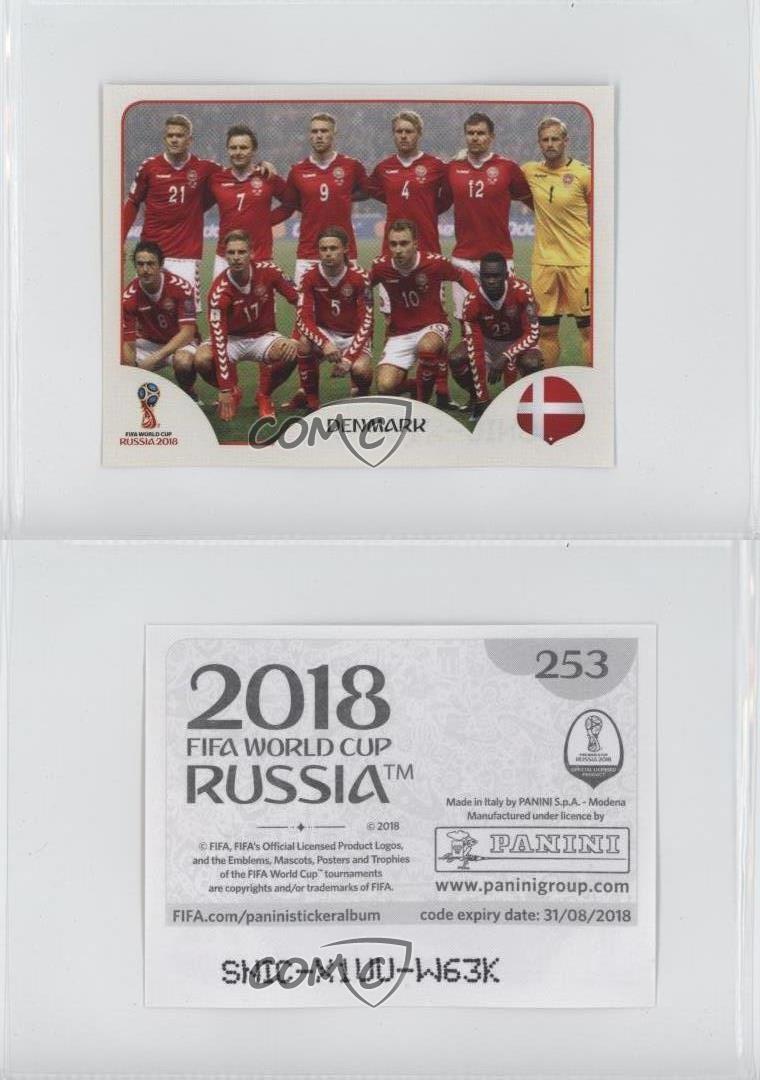 Panini WM 2018 Russia Sticker Mannschaftspaket Dänemark Sticker 253-271 