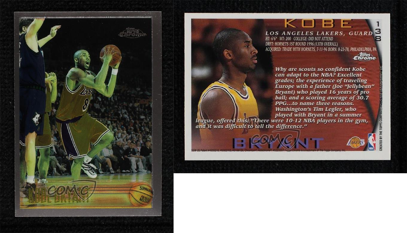 1996-97 Topps Chrome Kobe Bryant #138 Rookie RC HOF | eBay