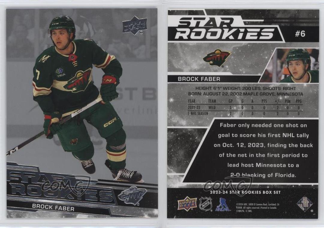 2023-24 Upper Deck Star Rookies Box Set Brock Faber #6 RC