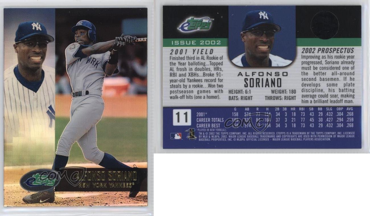 2002 eTopps /5000 Alfonso Soriano #11 - Picture 3 of 4
