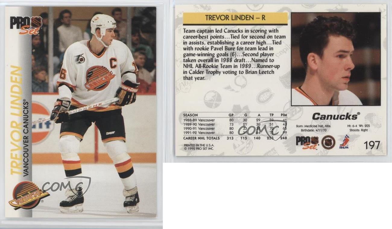 Hockey Card 1992-93 Pro Set # 197 NM/MT Trevor Linden