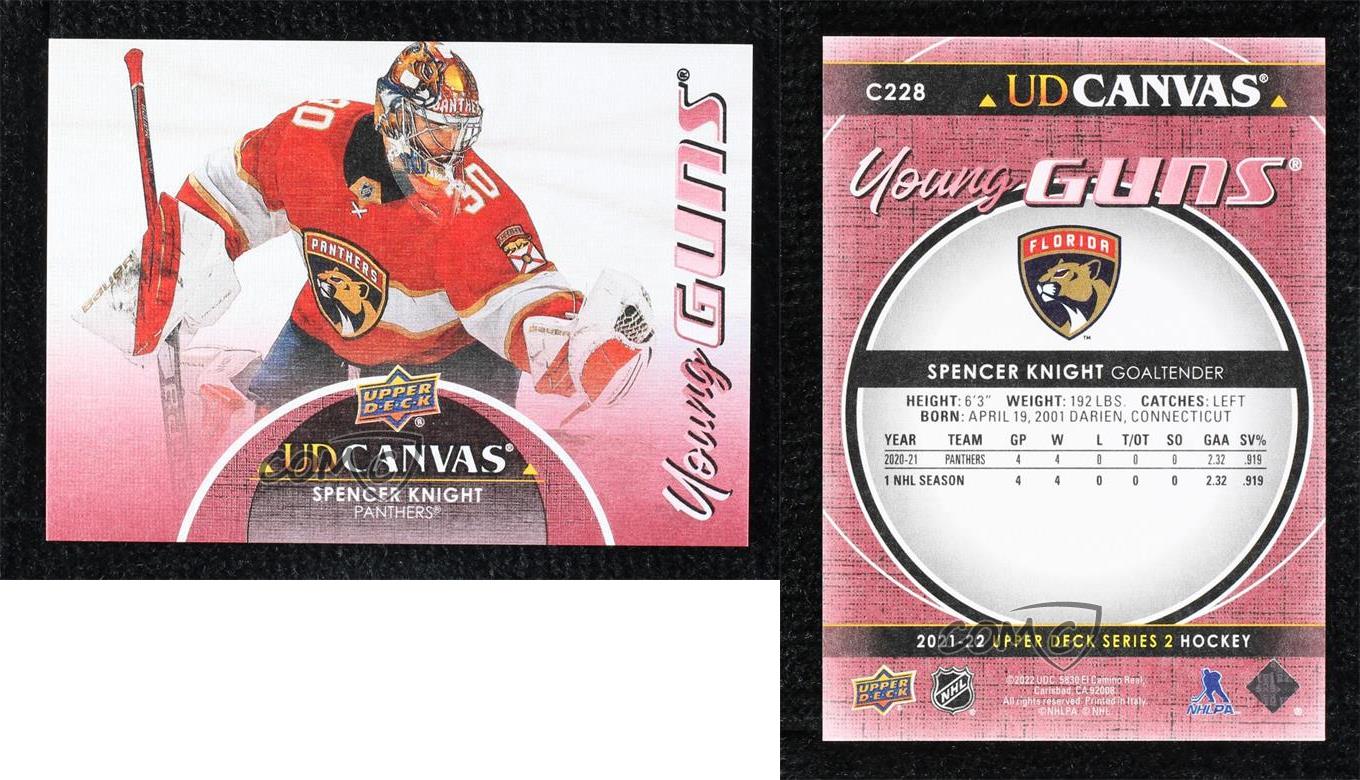 2021-22 Upper Deck Series 2 UD Canvas Young Guns Spencer Knight #C228 Rookie RC