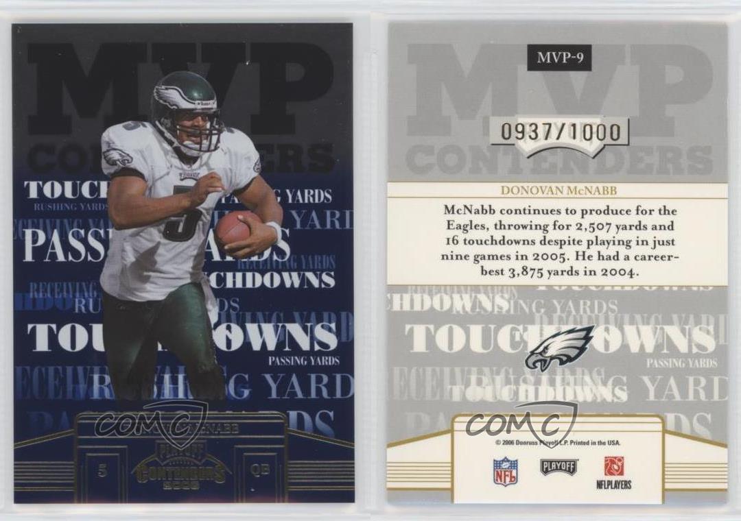 2006 Playoff Contenders MVP Contenders /1000 Donovan McNabb #MVP-9 - Picture 3 of 4