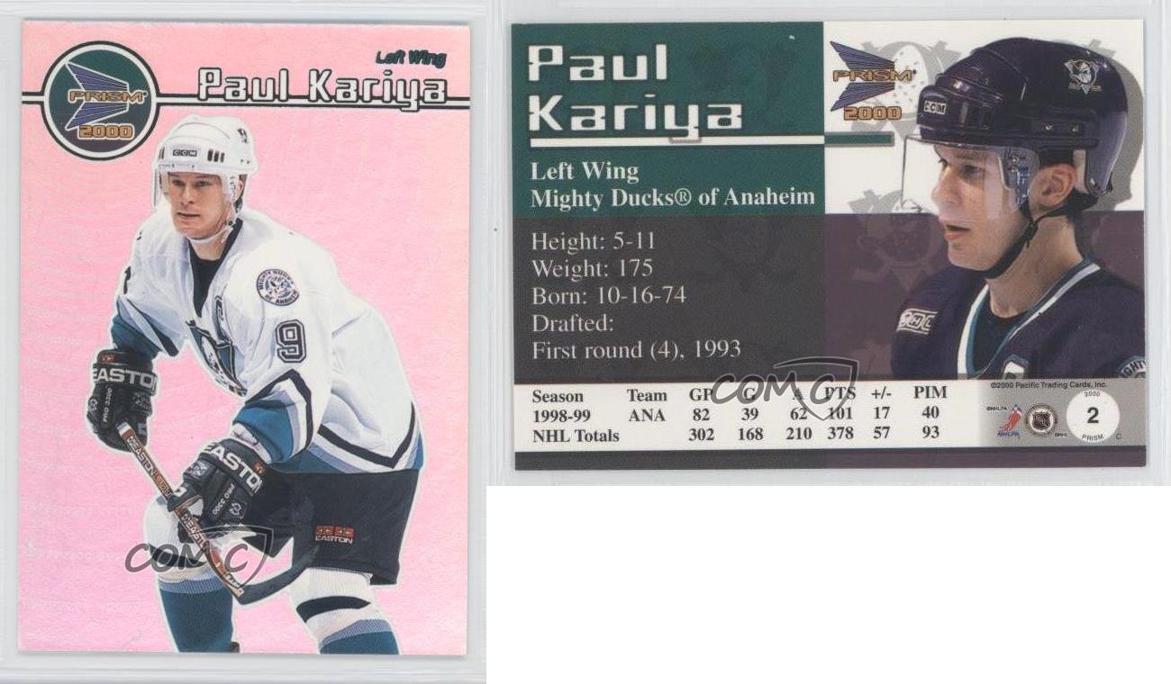 1999-00 Pacific Prism Paul économies Kariya #2 HOF