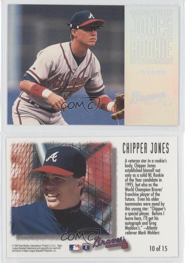 1996 Fleer Rookie Sensation 10 Chipper Jones Atlanta Braves Baseball