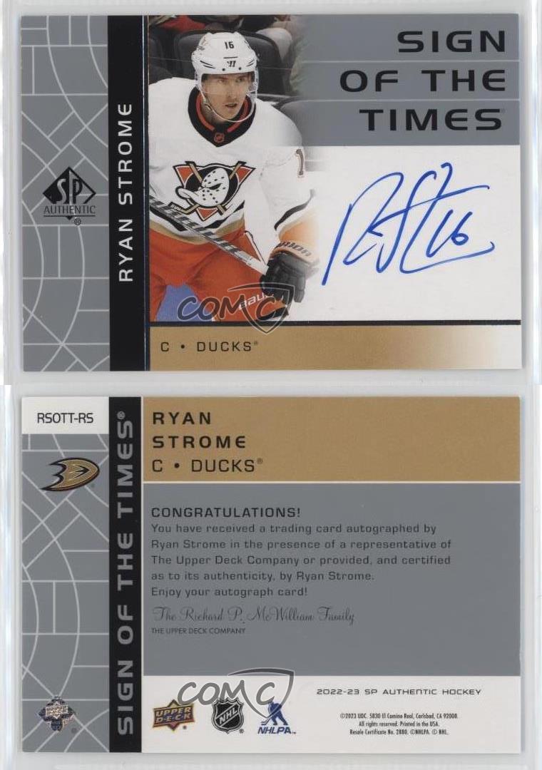 2022-23 SP Authentic 2002-03 Retro Sign of the Times Ryan Strome #RSOTT-RS Auto - Foto 3 di 4