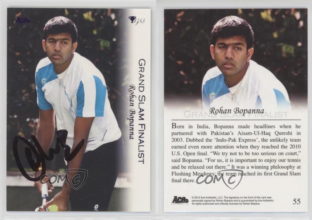 2012 Ace Authentic Grand Slam 3 Purple Rohan Bopanna #55 2012 Ace Authentic Grand Slam 3 Purple Rohan Bopanna #55