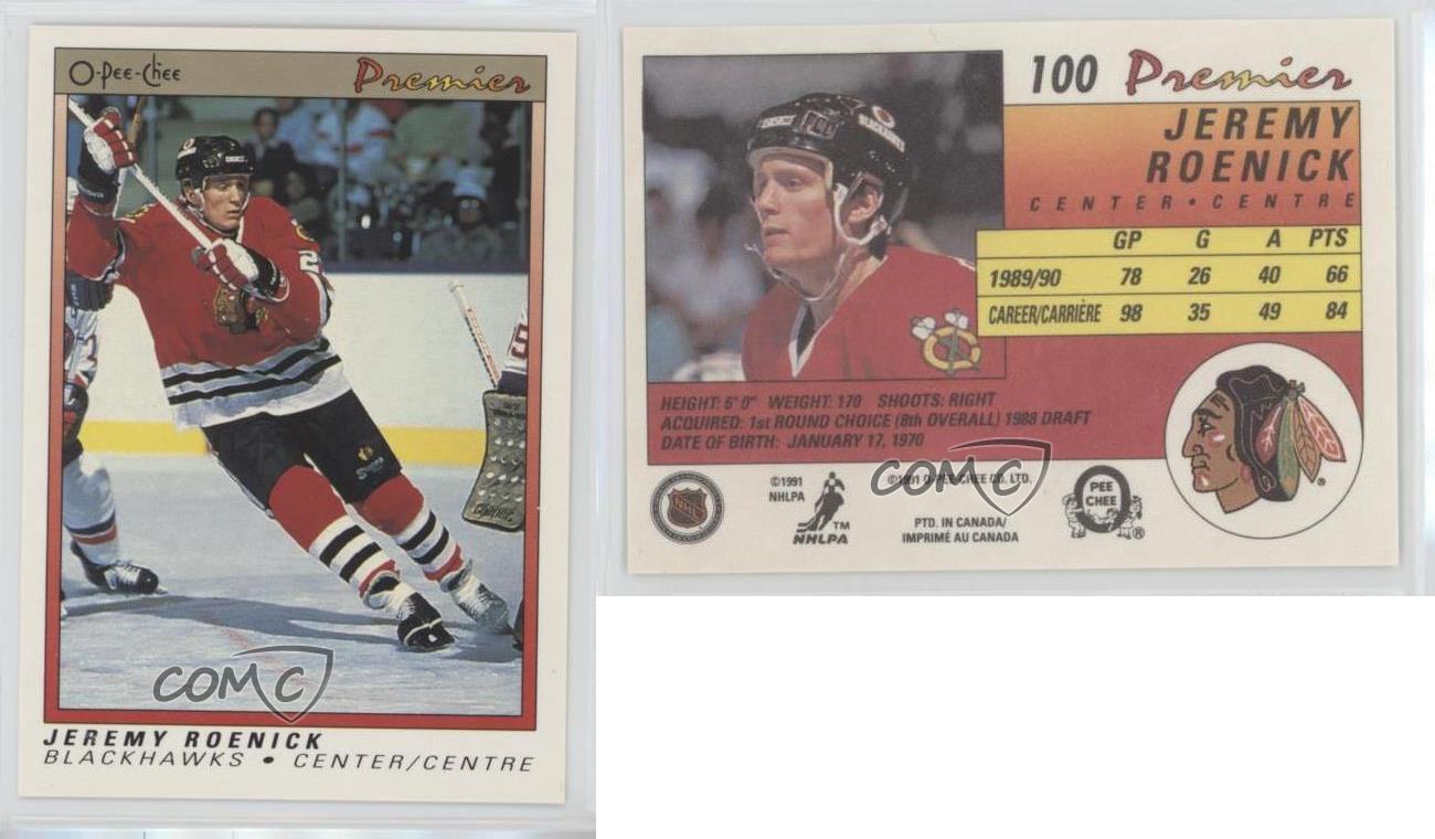 1990-91 O-Pee-Chee Premier Jeremy Roenick #100 Rookie RC HOF