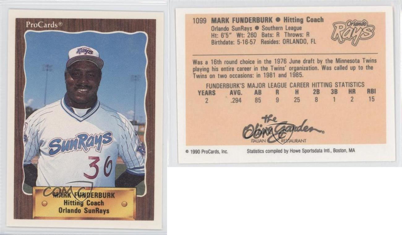 1990 ProCards Minor League Mark Funderburk #1099 - Bild 4 von 4