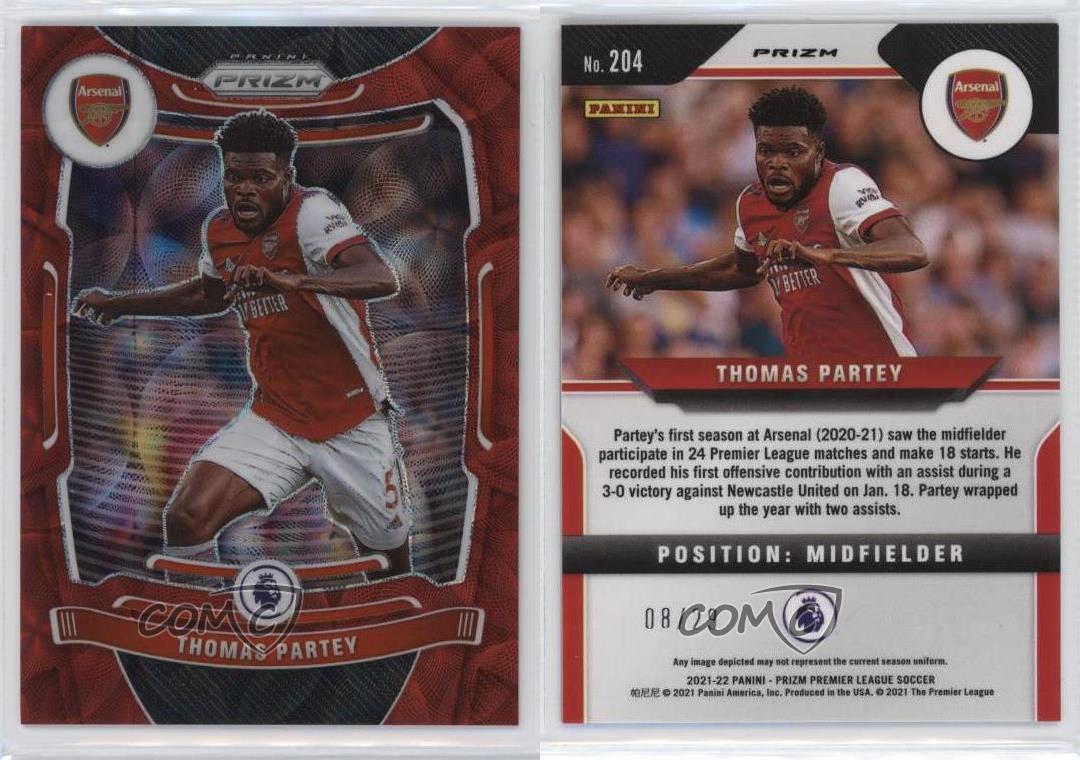 2021-22 Panini Prizm Premier League Choice Red Prizm /29 Thomas Partey #204 - Bild 3 von 3