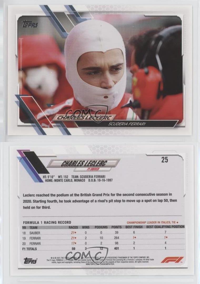 2021 Topps Formula 1 F1 Drivers Charles Leclerc #25