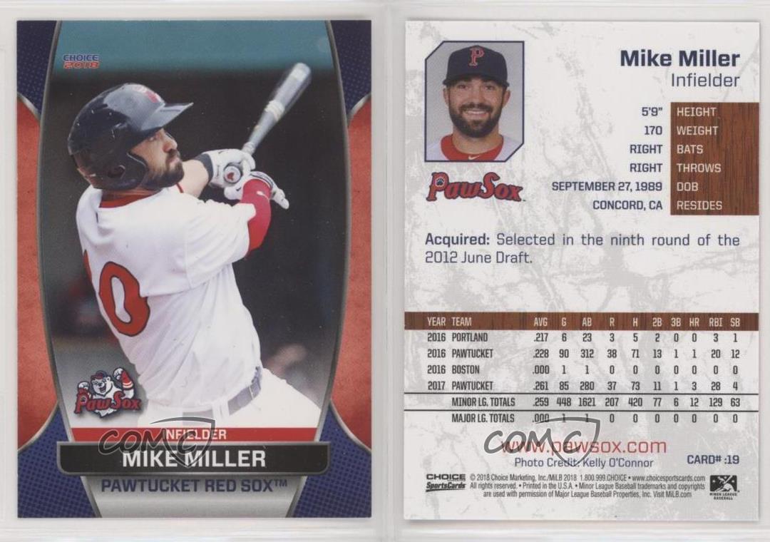 2018 Choice Pawtucket Red Sox Mike Miller #19 - Picture 3 of 3