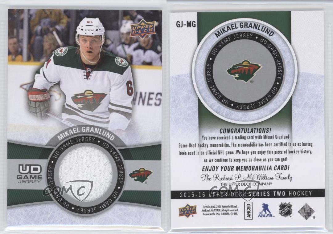 2015-16 Upper Deck - UD Game Jersey Series 2 #GJ-MG Mikael Granlund (MEM)