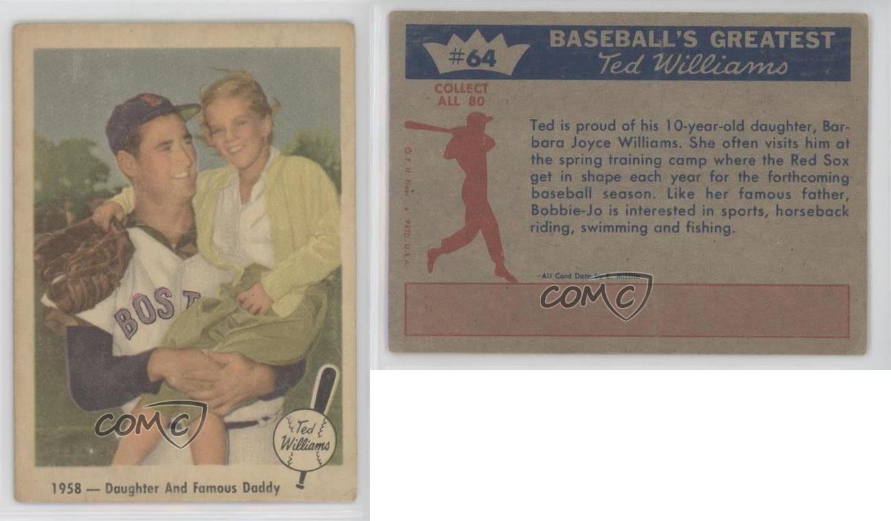 1959 Fleer Ted Williams Barbara Joyce 1958 Daughter And Famous Daddy 64 Hof Ebay