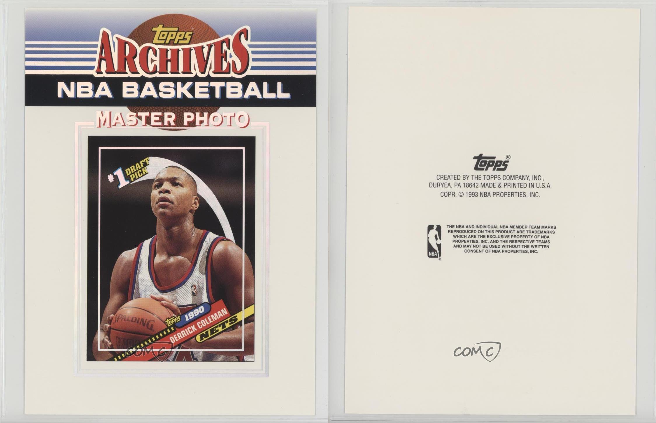 Derrick Coleman #1 Draft Pick-Topps Archive NBA Basketball Master Photo 