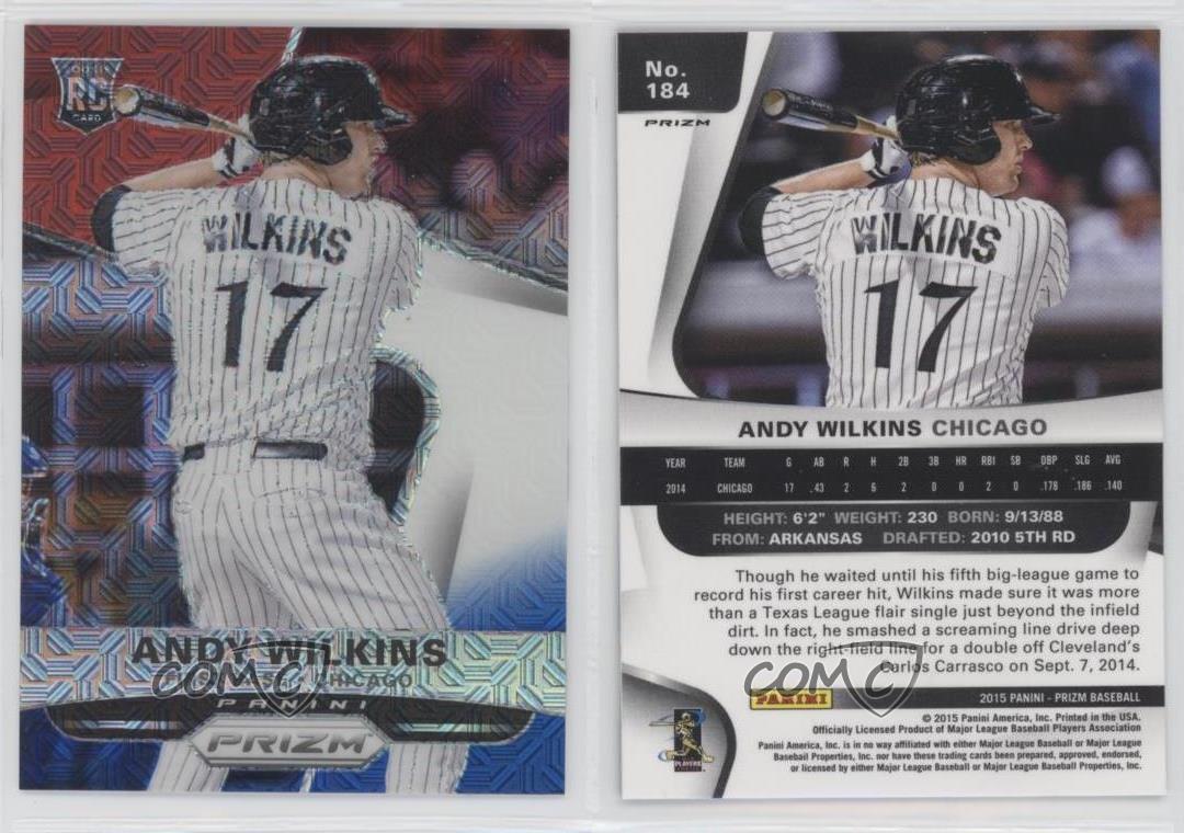 2015 Panini Prizm Rosso Bianco e Blu Mojo Prizm Andy Wilkins #184 - Foto 4 di 4
