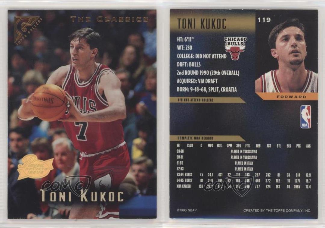 1999-00 Topps Gold Label Class 1 Black #51 Toni Kukoc Chicago Bulls Card