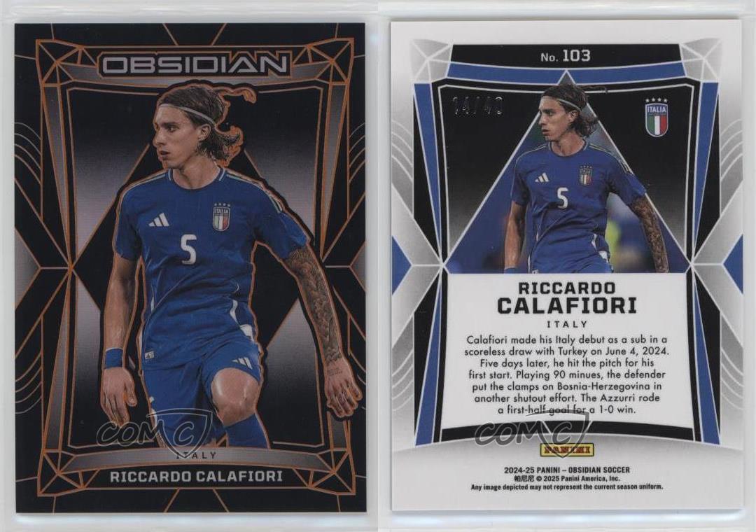 2024-25 Panini Obsidian Electric Etch Orange /40 Riccardo Calafiori #103