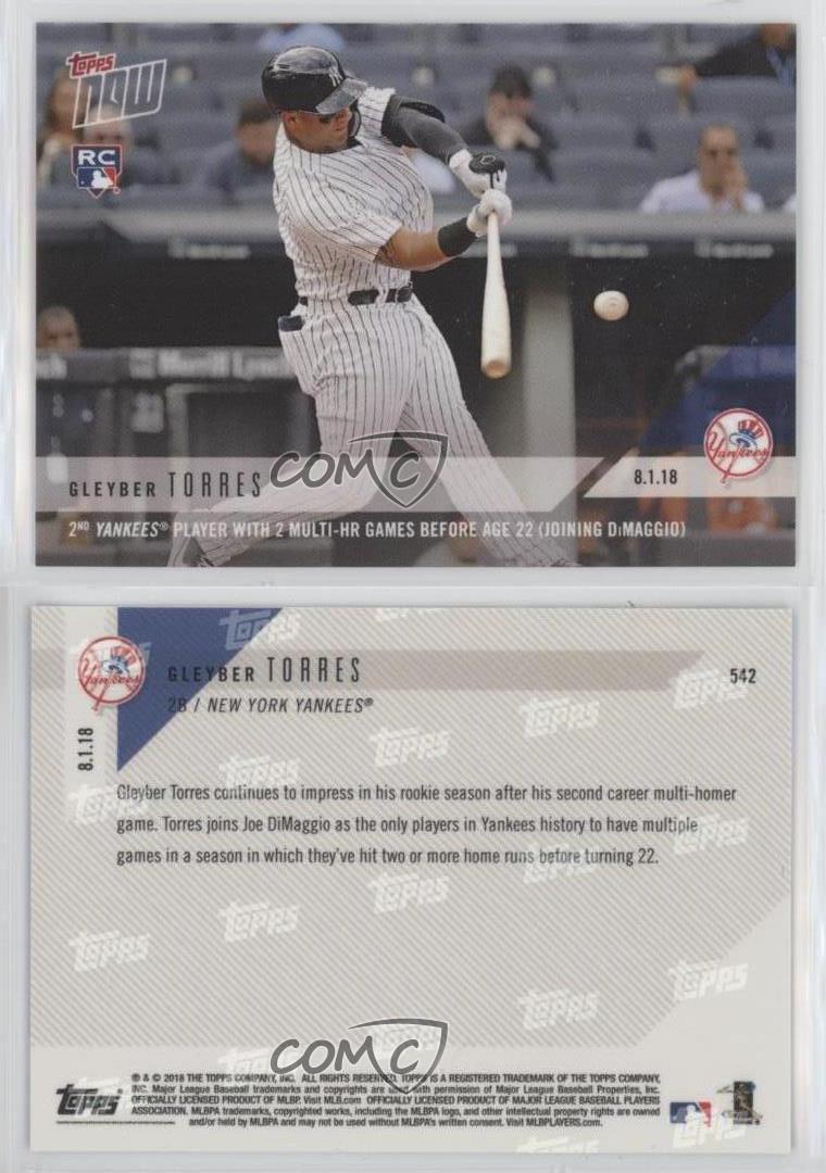 2018 Topps Now /1494 Gleyber Torres #542 Rookie RC - Picture 4 of 4
